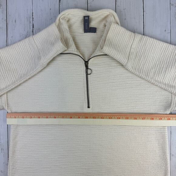 Sweaty Betty Cream Rest Up Half Zip Long Sleeve Textured Pullover Size 4 - Picture 13 of 14